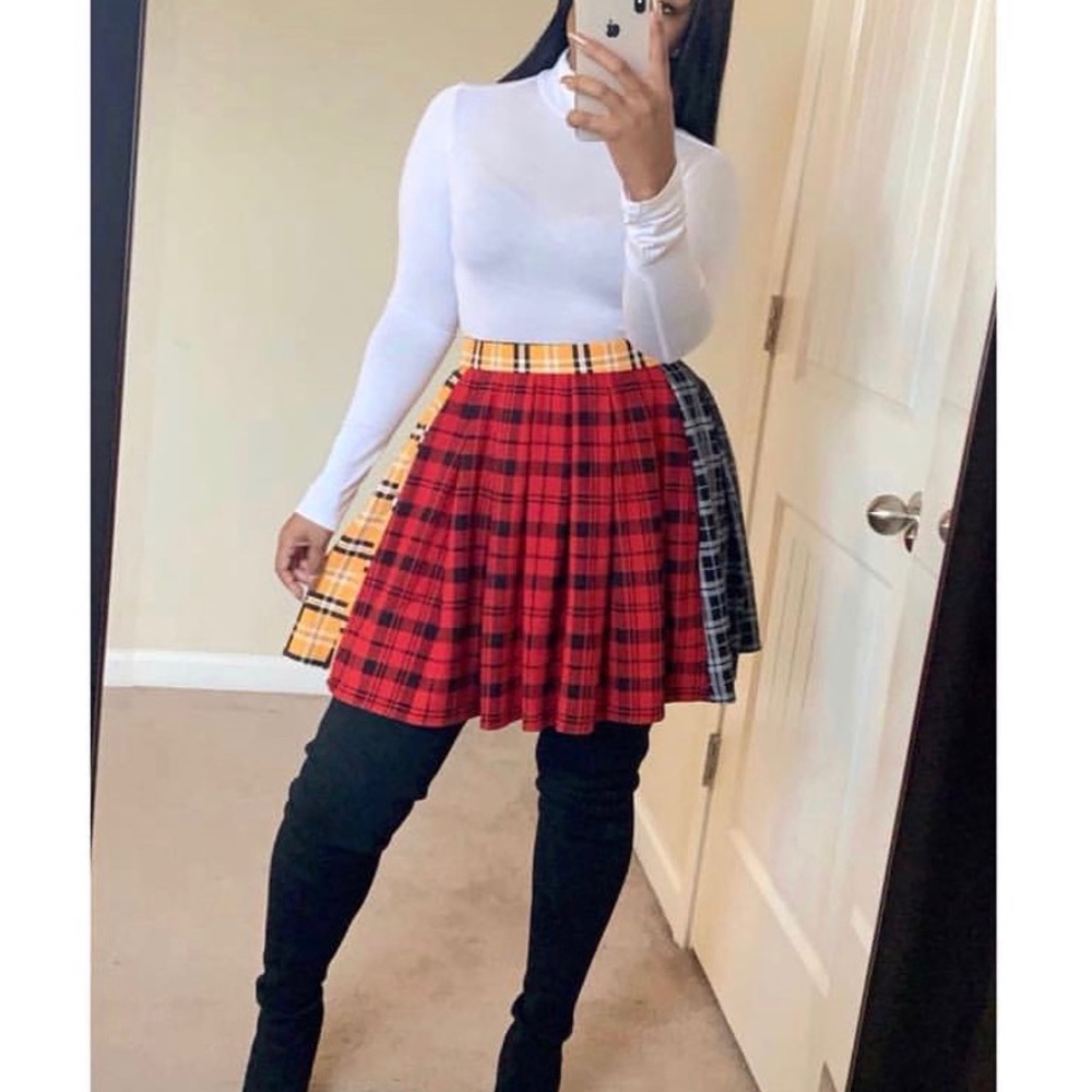 Plaid Pleated Skirt